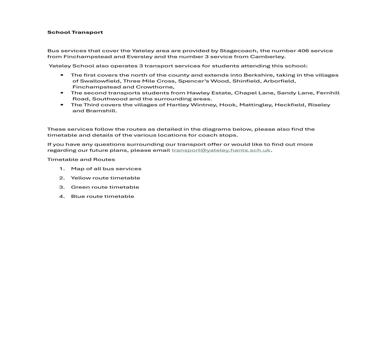 School transport information
