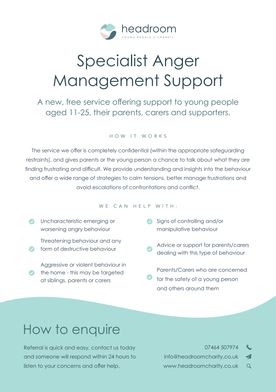 Headroom specialist anger management support flyer preview