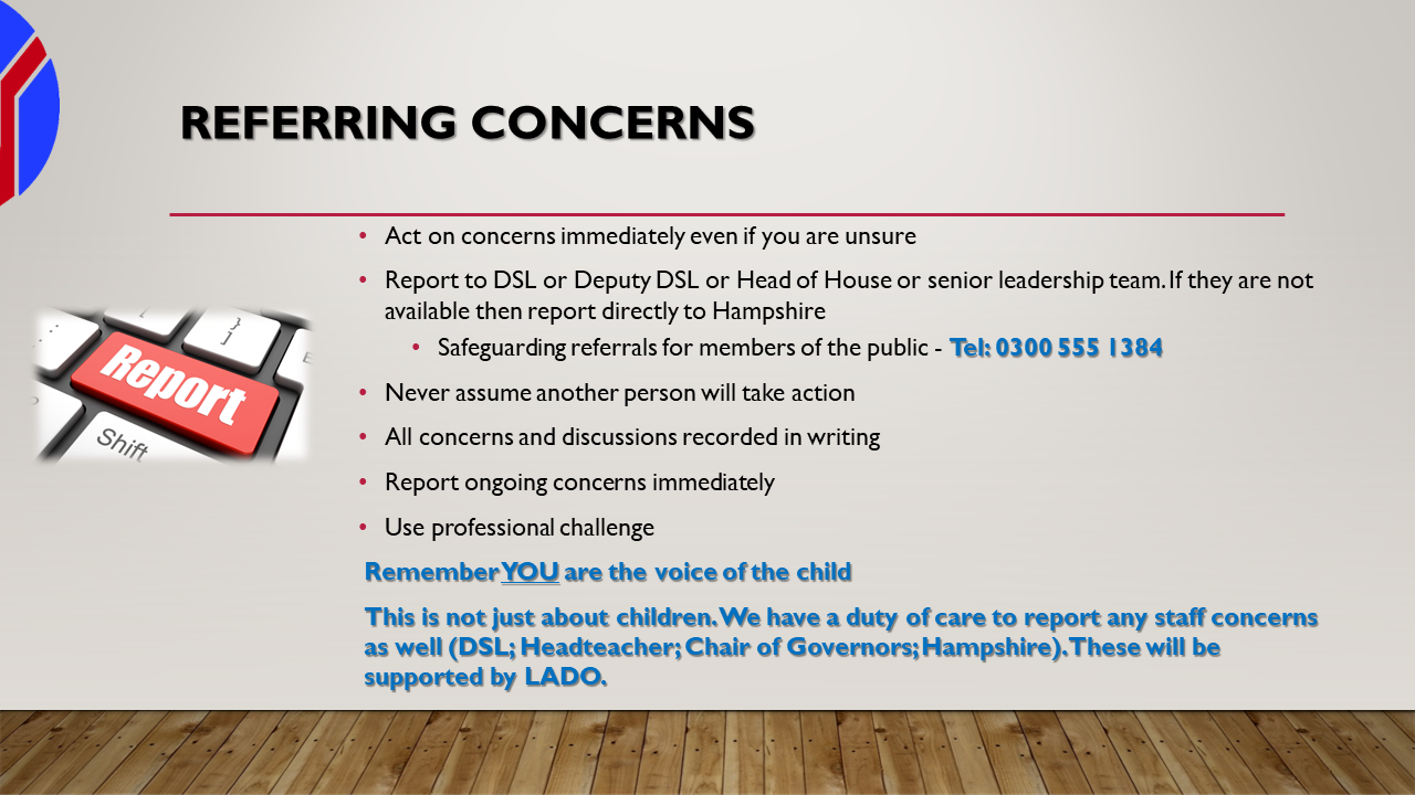 Yateley School safeguarding reminder