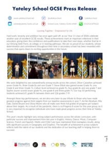 GCSE Results PDF Page 1 Preview